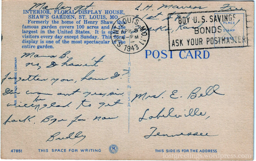 Marress - 1943 St Louis message lg