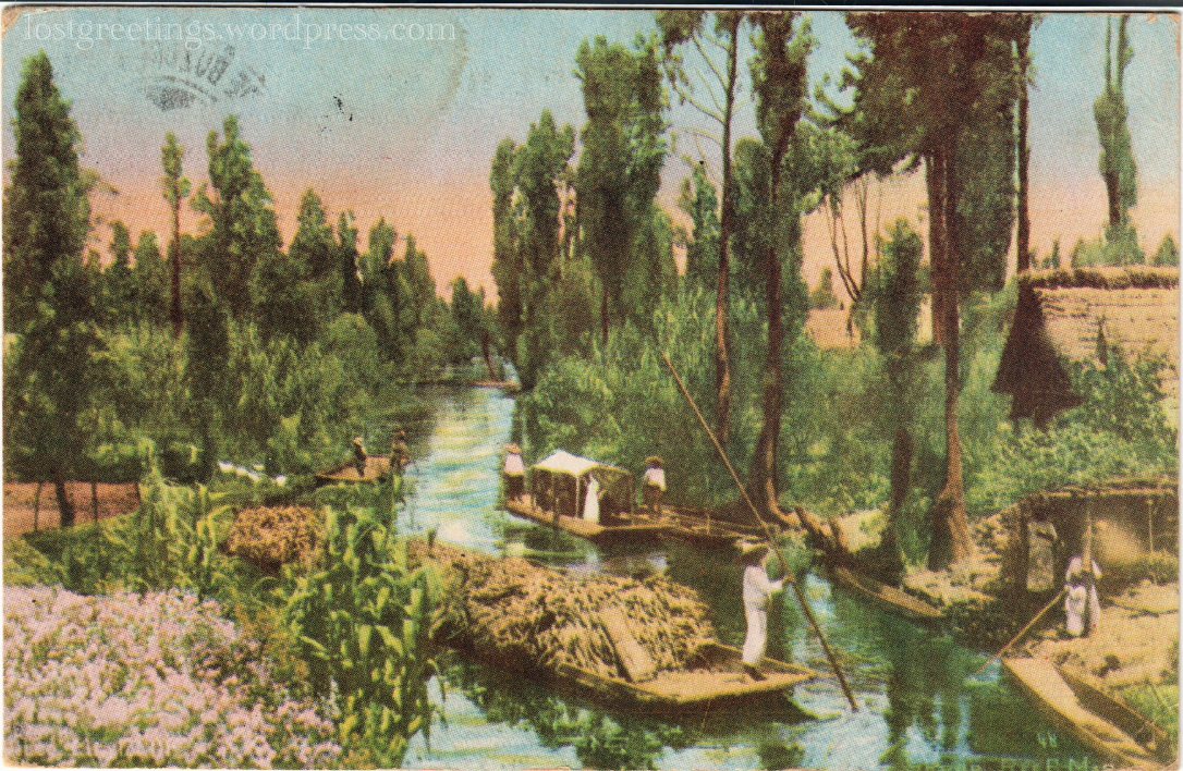 1920 Scenic Postcard Image - Xochimilco, Mexico lg
